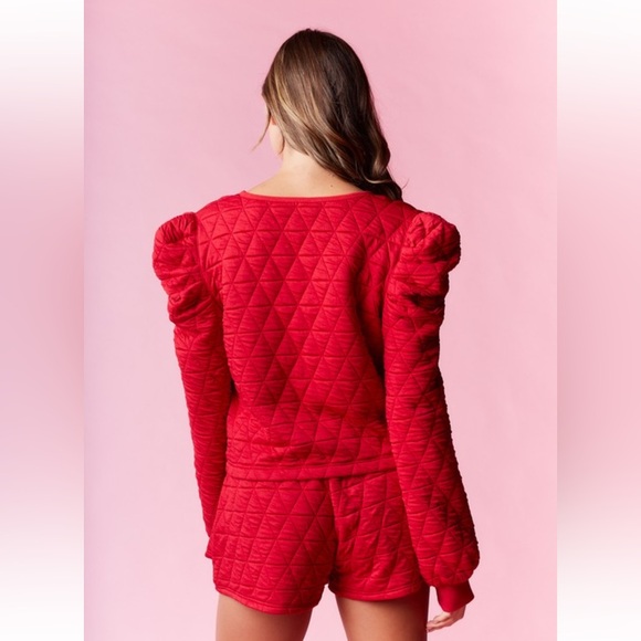 118. Quilted skort and top set in red - Picture 4 of 6